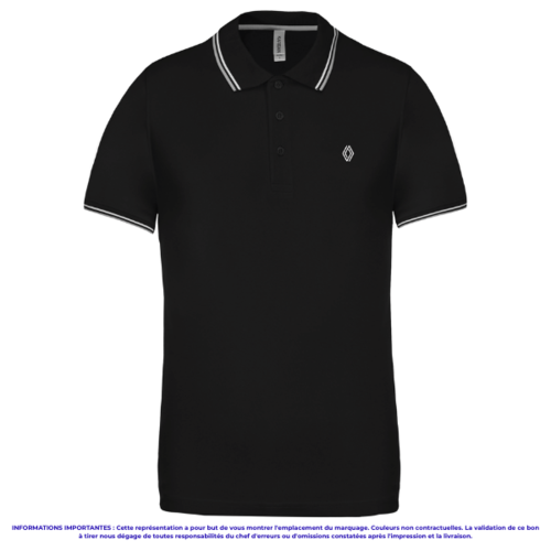 K250-VF - Polo liseré manches courtes Homme VENTE FLASH