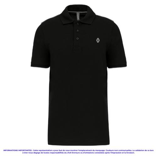 K270NGR-P - Polo Day To Day liseré gris Homme PROMO
