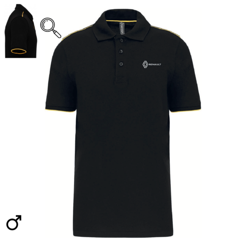 K270NJA - Polo Day To Day liseré jaune Homme