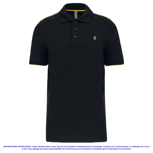 K270NJA-P - Polo Day To Day liseré jaune Homme PROMO
