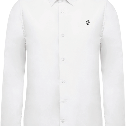 K513B-P - Chemise popeline manches longues Homme coupe ajustée - Blanc PROMO