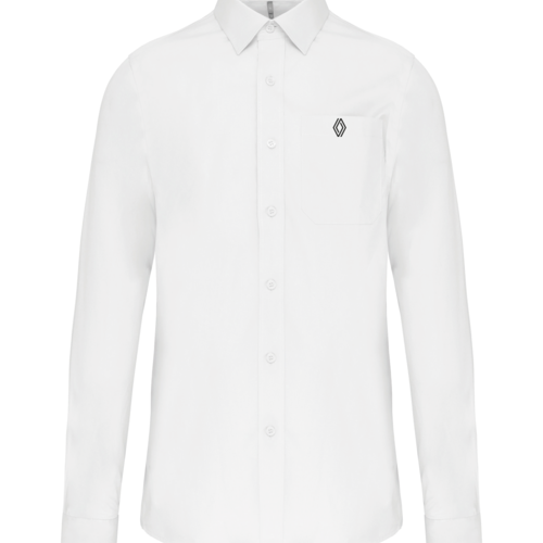 K541B - Chemise popeline manches longues Homme coupe droite - Blanc