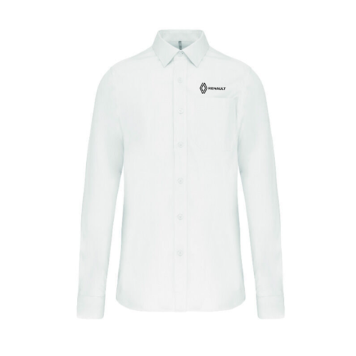 K541B-VF - Chemise popeline manches longues Homme coupe droite - Blanc VENTE FLASH