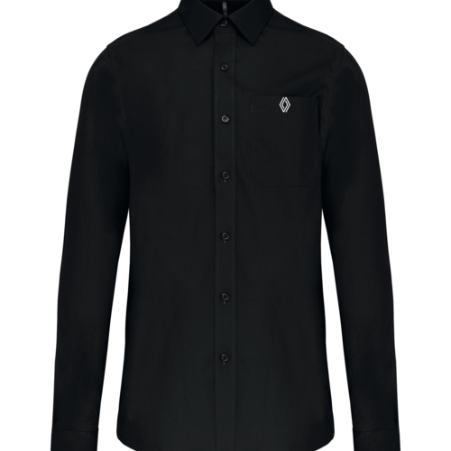 K541N - Chemise popeline manches longues Homme coupe droite - Noir