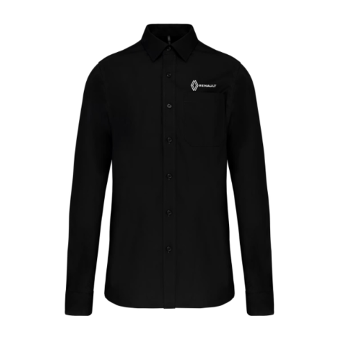 K541N-VF - Chemise popeline manches longues Homme coupe droite - Noir VENTE FLASH