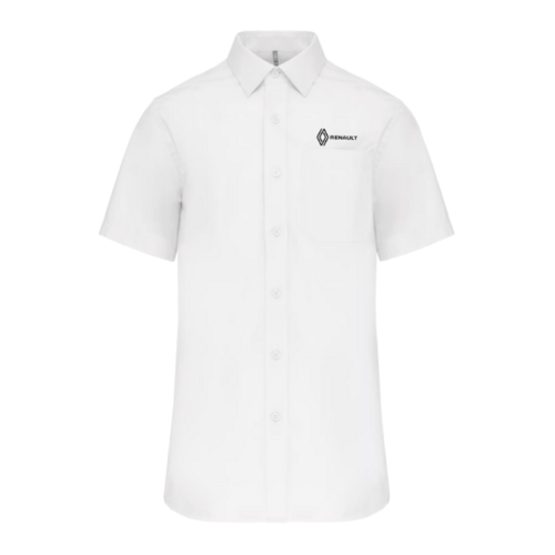 K543B-VF - Chemise popeline manches courtes Homme - Blanc VENTE FLASH