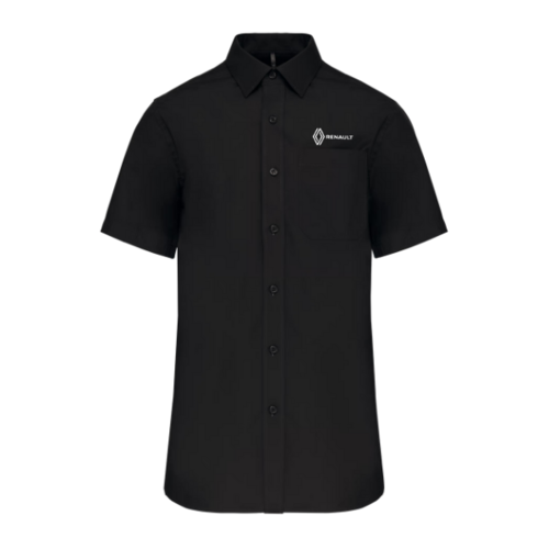 K543N-VF - Chemise popeline manches courtes Homme - Noir VENTE FLASH