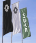 DPXRN - Drapeaux Renault fond NOIR 94/200 cm - lot de 2