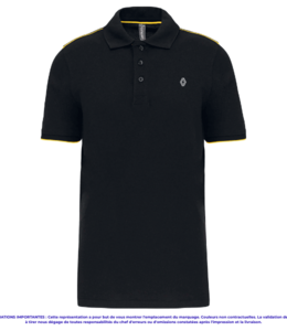 K270NJA-P - Polo Day To Day liseré jaune Homme PROMO
