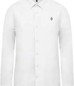 K513B-P - Chemise popeline manches longues Homme coupe ajustée - Blanc PROMO