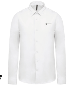 K513B-VF - Chemise popeline manches longues Homme coupe ajustée - Blanc VENTE FLASH