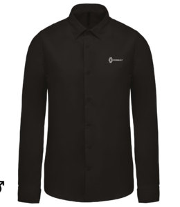 K513N-VF - Chemise popeline manches longues Homme coupe ajustée - Noir VENTE FLASH