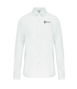 K541B-VF - Chemise popeline manches longues Homme coupe droite - Blanc VENTE FLASH