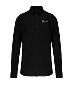 K541N-VF - Chemise popeline manches longues Homme coupe droite - Noir VENTE FLASH