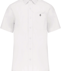 K543B-P - Chemise popeline manches courtes Homme - Blanc PROMO