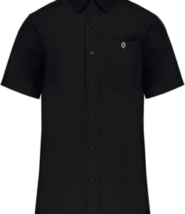 K543N-P - Chemise popeline manches courtes Homme - Noir PROMO