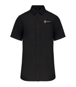K543N-VF - Chemise popeline manches courtes Homme - Noir VENTE FLASH
