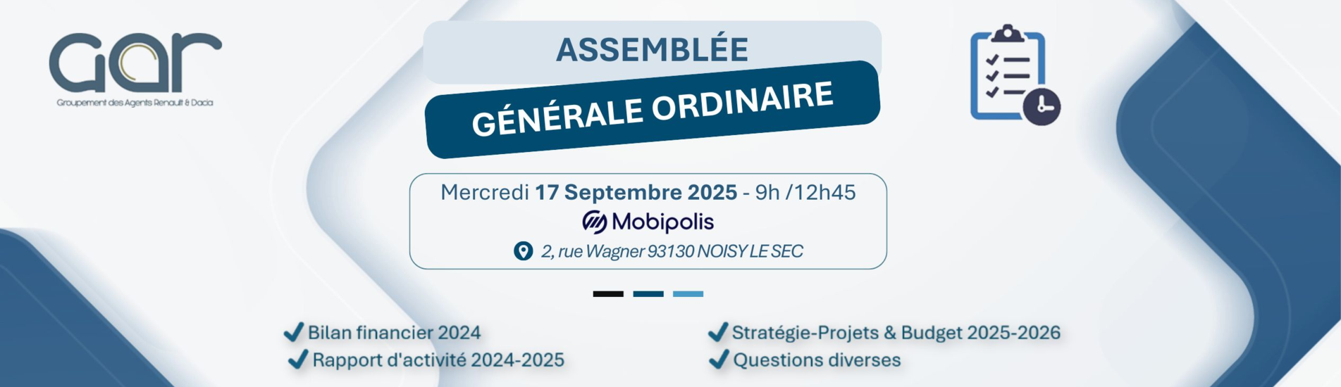 📣 Assemblée Générale Ordinaire du GAR