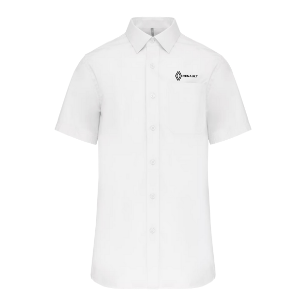 K543B Chemise popeline manches courtes Homme Blanc Boutiq'GAR